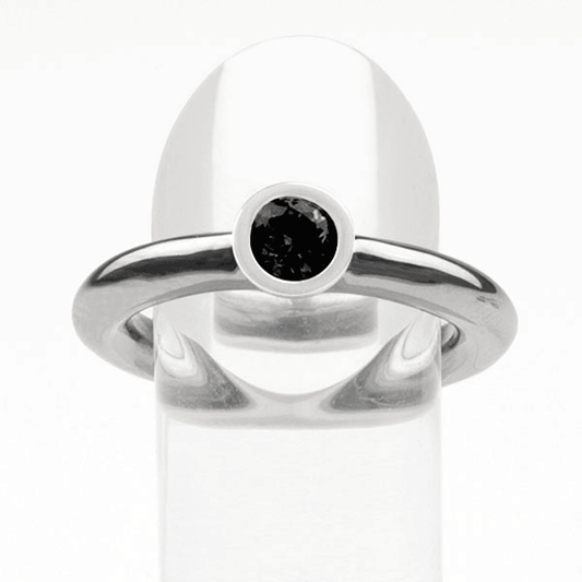 Stackerring Edelstahl (Stein Schwarz)