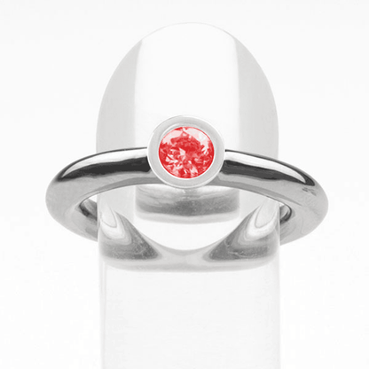 Stackerring Edelstahl (Stein Rot)