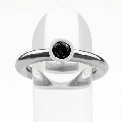 Stackerring Edelstahl (Stein Schwarz)
