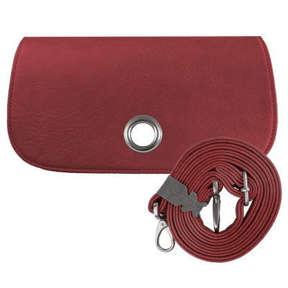 Cover and shoulder strap ruby red